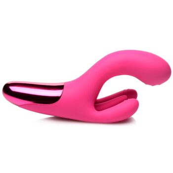 10X Triple Rabbit Silicone Vibrator - Pink - Image 6