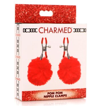 Pom Pom Nipple Clamps - Red - Image 5