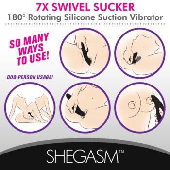 7X Swivel Sucker 180 Rotating Silicone Suction Vibrator - Image 2