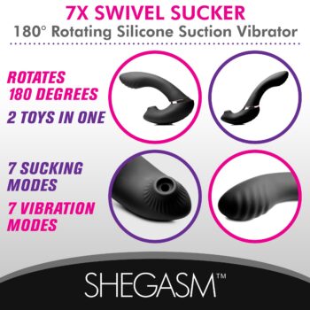 7X Swivel Sucker 180 Rotating Silicone Suction Vibrator - Image 3