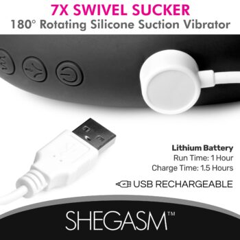 7X Swivel Sucker 180 Rotating Silicone Suction Vibrator - Image 4