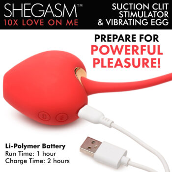 10X Love on Me Suction Clit Stimulator and Vibrating Egg - Image 3