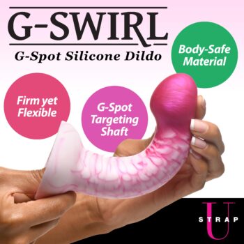 G-Swirl G-Spot Silicone Dildo - Pink - Image 8