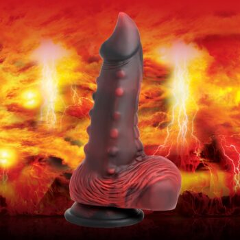 Lava Demon Nubbed Silicone Dildo