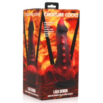 Lava Demon Nubbed Silicone Dildo - Image 9