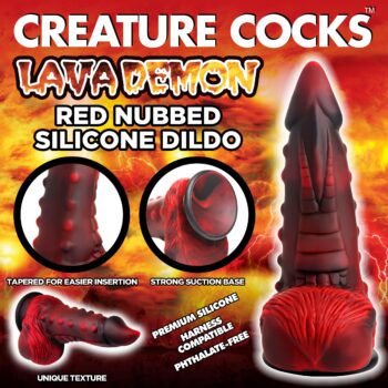 Lava Demon Nubbed Silicone Dildo - Image 2