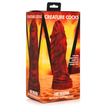 Fire Dragon Red Scaly Silicone Dildo - Image 9