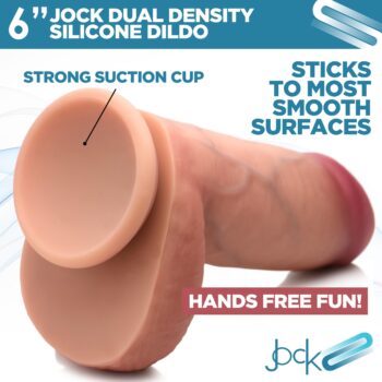 Ultra Realistic Dual Density Silicone Dildo with Balls - 6 Inch - Image 4