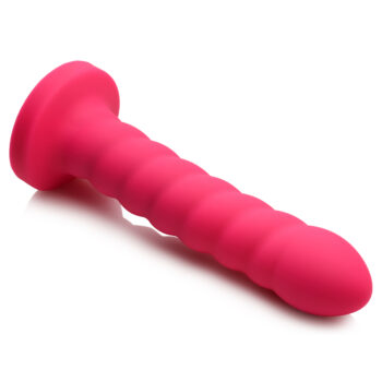 21X Soft Swirl Silicone Rechargeable Vibrator with Control - Magenta - Image 3