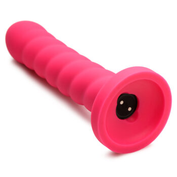 21X Soft Swirl Silicone Rechargeable Vibrator with Control - Magenta - Image 4