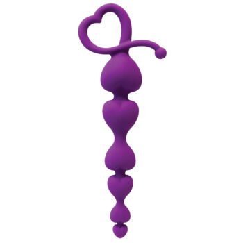 Gossip Hearts on a String Violet Anal Beads - Image 2