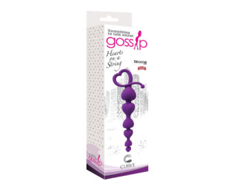 Gossip Hearts on a String Violet Anal Beads - Image 3