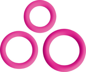 Love Ring Trio Silicone Cock Rings - Pink - Image 2