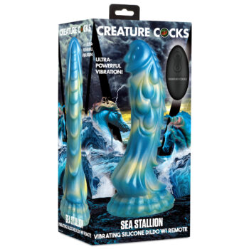 Sea Stallion Vibrating Silicone Dildo with Remote - Image 9