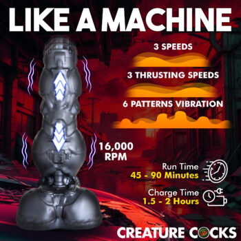 Cyborg Cock Thrusting and Vibrating Silicone Dildo - Image 3