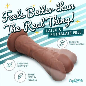 Easy Riders 7 Inch Silicone Dildo - Dark - Image 2