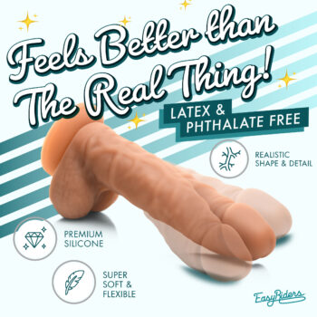 Easy Riders 7 Inch Silicone Dildo with Balls - Medium - Image 2