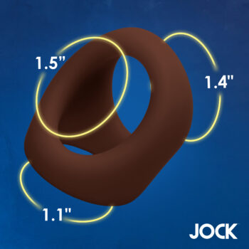 JOCK Silicone Cock & Ball Ring - Dark - Image 4