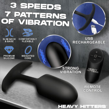 Vibrating Large Weighted Silicone Anal Plug - Image 2