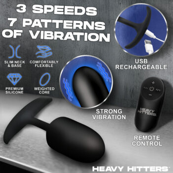 Vibrating XL Weighted Silicone Anal Plug - Image 2