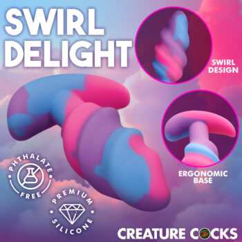 Unicorn Swirl Silicone Butt Plug - Small - Image 2