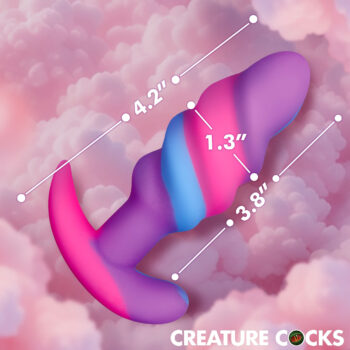 Unicorn Swirl Silicone Butt Plug - Small - Image 3