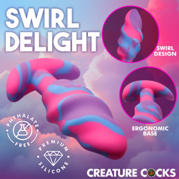 Unicorn Swirl Silicone Butt Plug - Med - Image 2