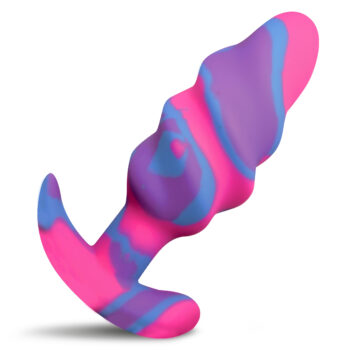 Unicorn Swirl Silicone Butt Plug - Med - Image 4