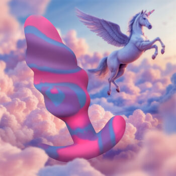 Unicorn Swirl Silicone Butt Plug - Med