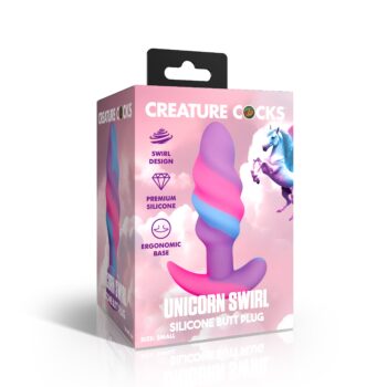 Unicorn Swirl Silicone Butt Plug - Small - Image 5