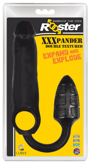 XXXPander Sheath with Double Textured Plug - Black - Image 2