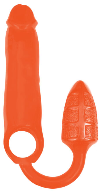 XXXPander Sheath with Double Textured Plug - Orange