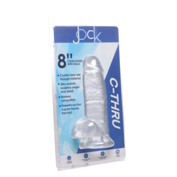 Jock C-Thru Dildo with Balls - 8 Inch - Image 7