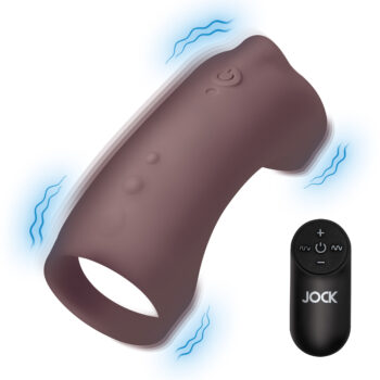 Vibrating Silicone Penis Sleeve - Dark - Image 5