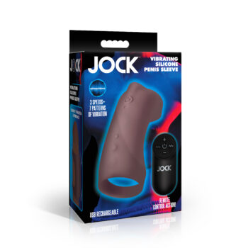 Vibrating Silicone Penis Sleeve - Dark - Image 6