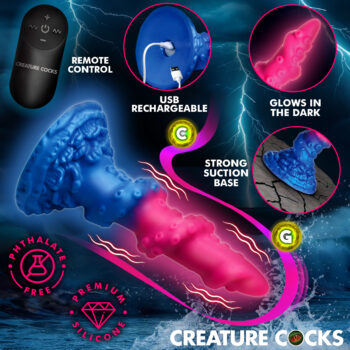 Deluxe Lord Kraken Vibrating Glow-in-the-Dark Silicone Dildo - Image 2