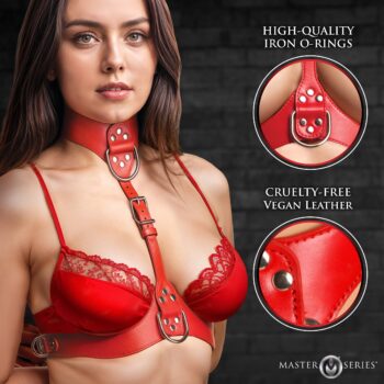 Vixen Female Chest Harness - Red - Image 4