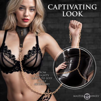 Captivate Collar with Body Chain - Black - Image 3