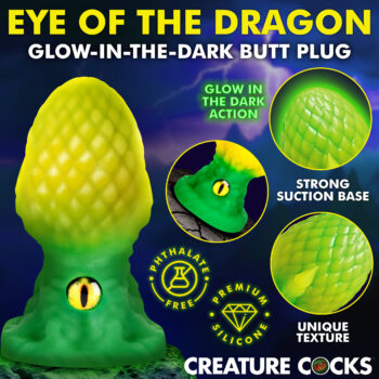 Eye of the Dragon Silicone Butt Plug - Green - Image 2