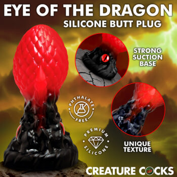 Eye of the Dragon Silicone Butt Plug - Red - Image 2