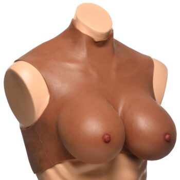 Perky Pair G-Cup Silicone Breasts - Dark - Image 5