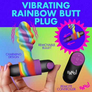 Vibrating Rainbow Butt Plug - Image 2