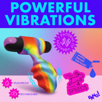 Vibrating Rainbow Butt Plug - Image 4