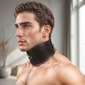 Padded Leather Locking Posture Collar - Image 5